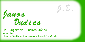 janos dudics business card